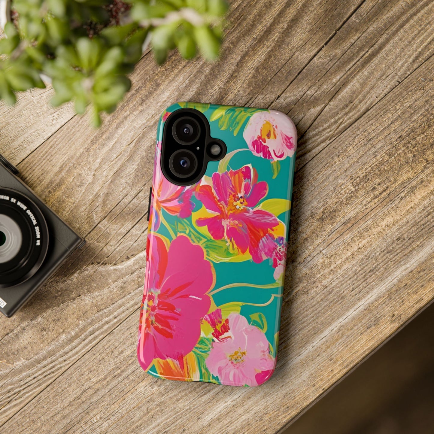 The Tropical Bloom Floral Preppy Pink Phone Case for iPhone and Samsung