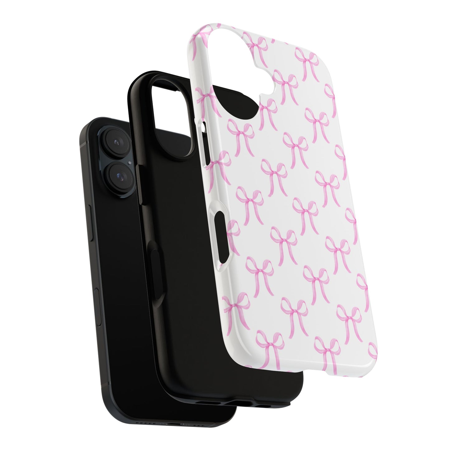 Girly Girl Preppy Soft Pink Bow Phone Case for iPhone and Samsung