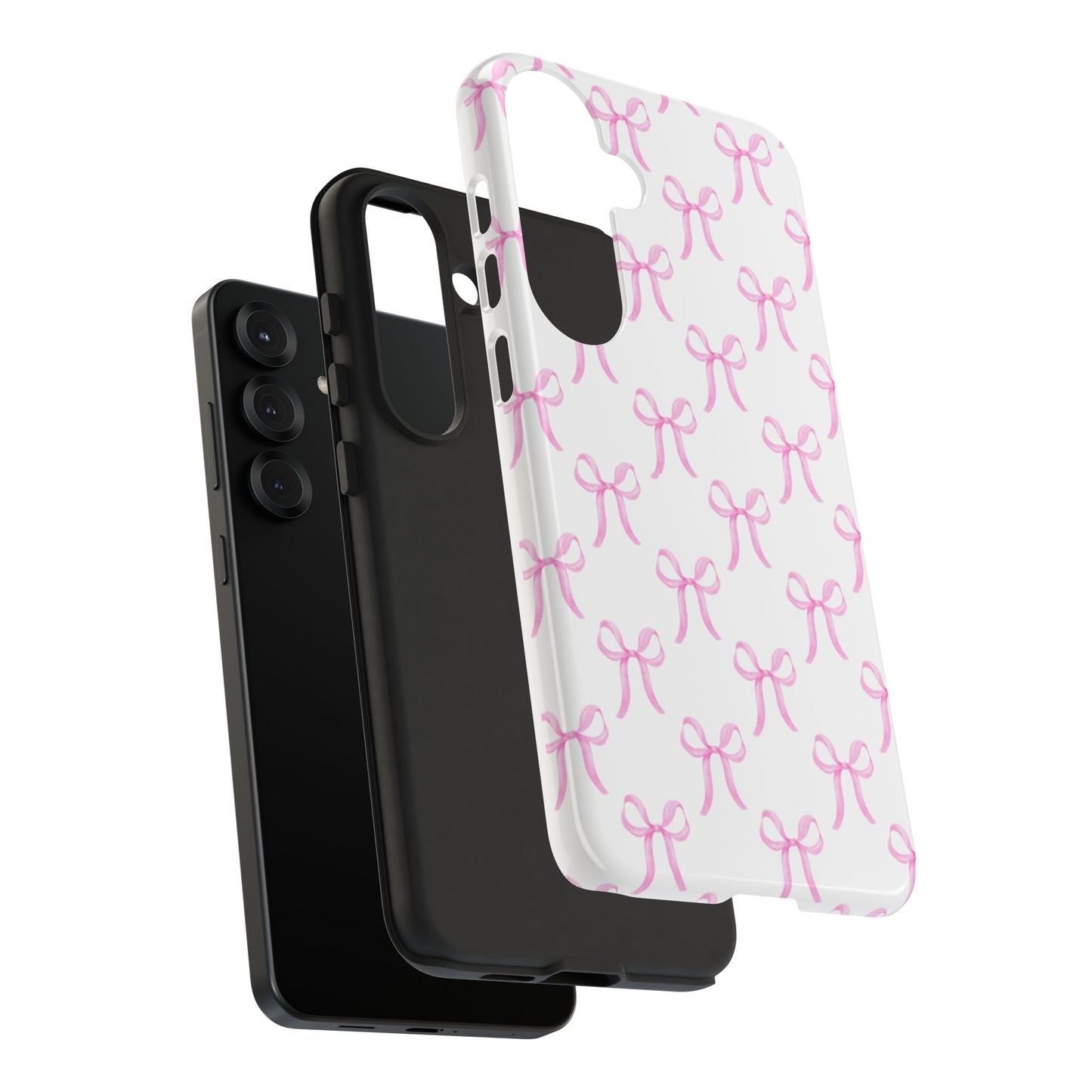 Girly Girl Preppy Soft Pink Bow Phone Case for iPhone and Samsung