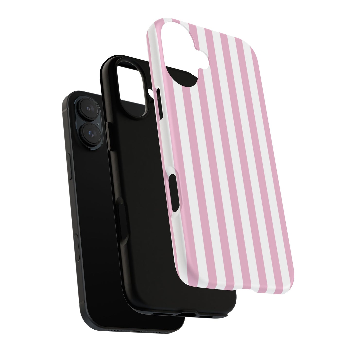 Pink Candy Stripe Phone Case – Coquette iPhone Case, Clean Aesthetic Girly Cover for iPhone & Samsung