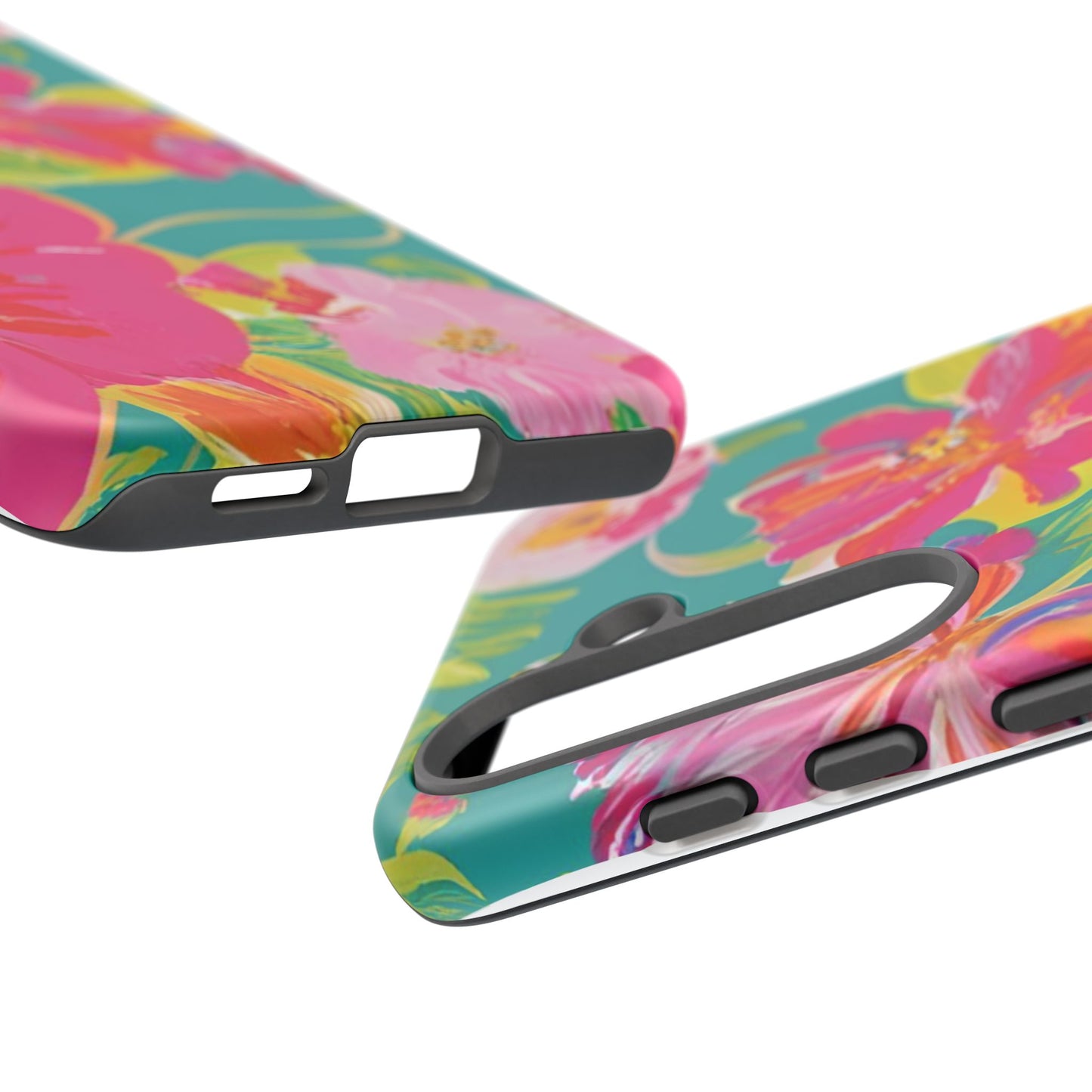 The Tropical Bloom Floral Preppy Pink Phone Case for iPhone and Samsung
