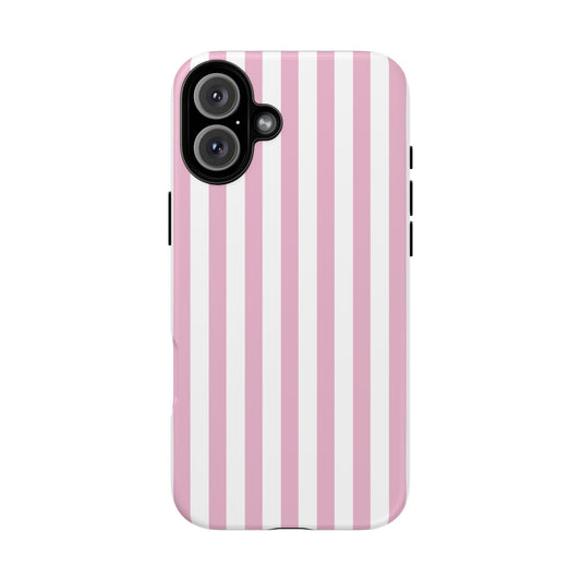 Pink Candy Stripe Phone Case – Coquette iPhone Case, Clean Aesthetic Girly Cover for iPhone & Samsung