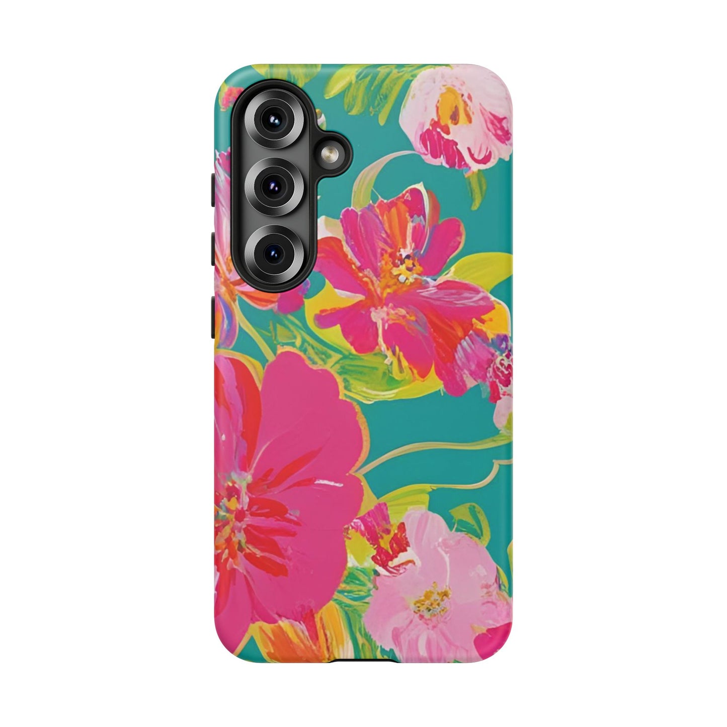 The Tropical Bloom Floral Preppy Pink Phone Case for iPhone and Samsung