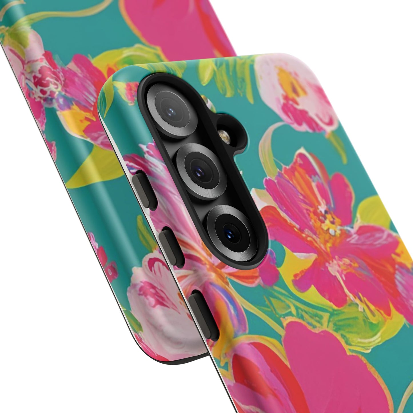 The Tropical Bloom Floral Preppy Pink Phone Case for iPhone and Samsung