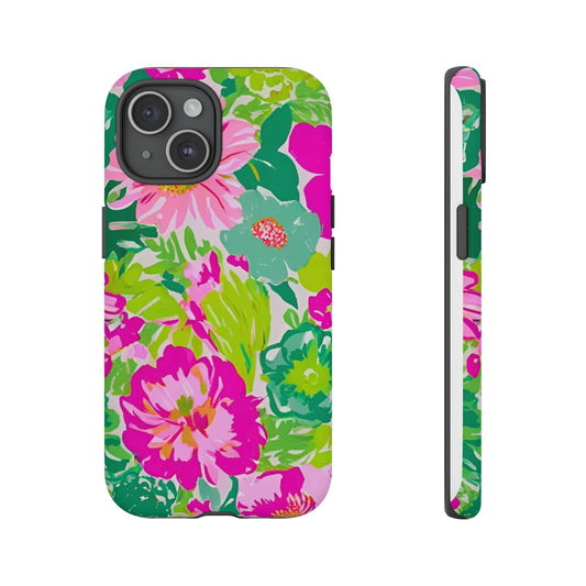 The Pretty in Palm - Preppy Bright Floral Phone Case for iPhone and Samsung