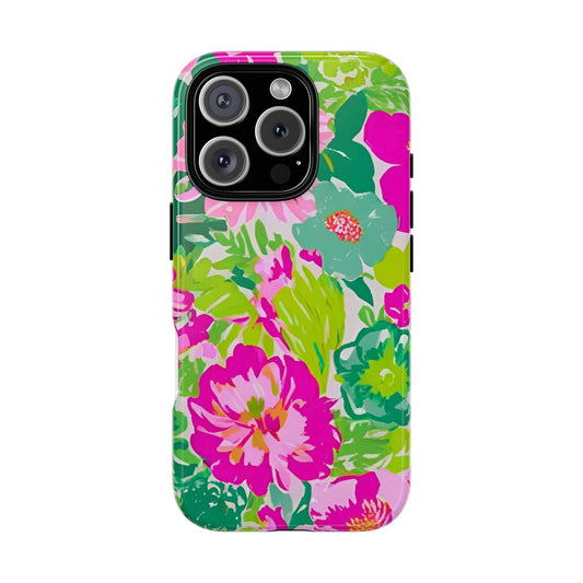 The Pretty in Palm - Preppy Bright Floral Phone Case for iPhone and Samsung