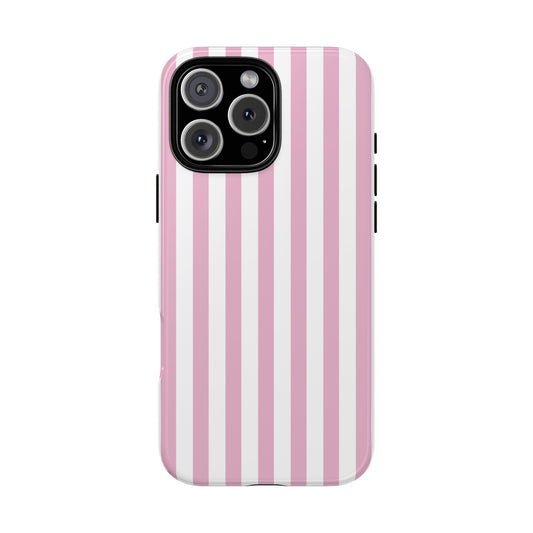 Pink Candy Stripe Phone Case – Coquette iPhone Case, Clean Aesthetic Girly Cover for iPhone & Samsung