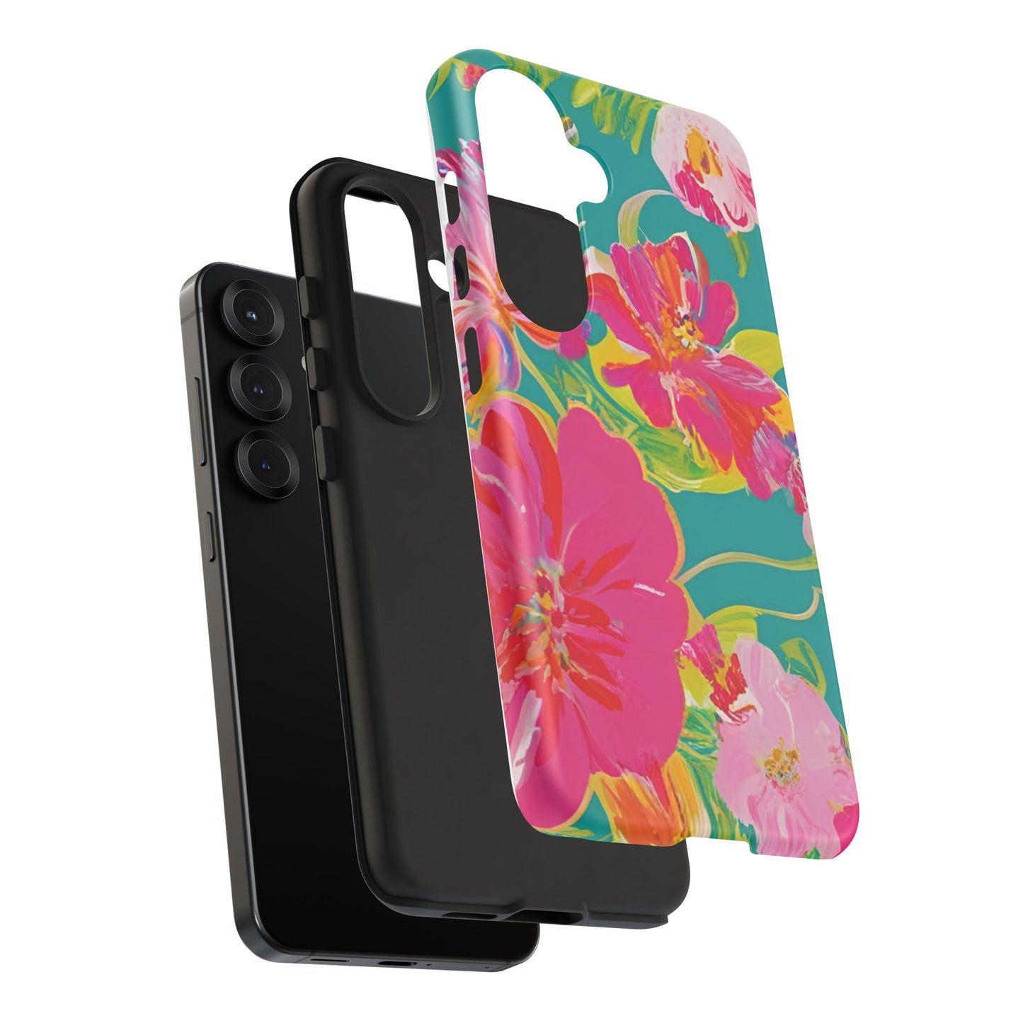 The Tropical Bloom Floral Preppy Pink Phone Case for iPhone and Samsung