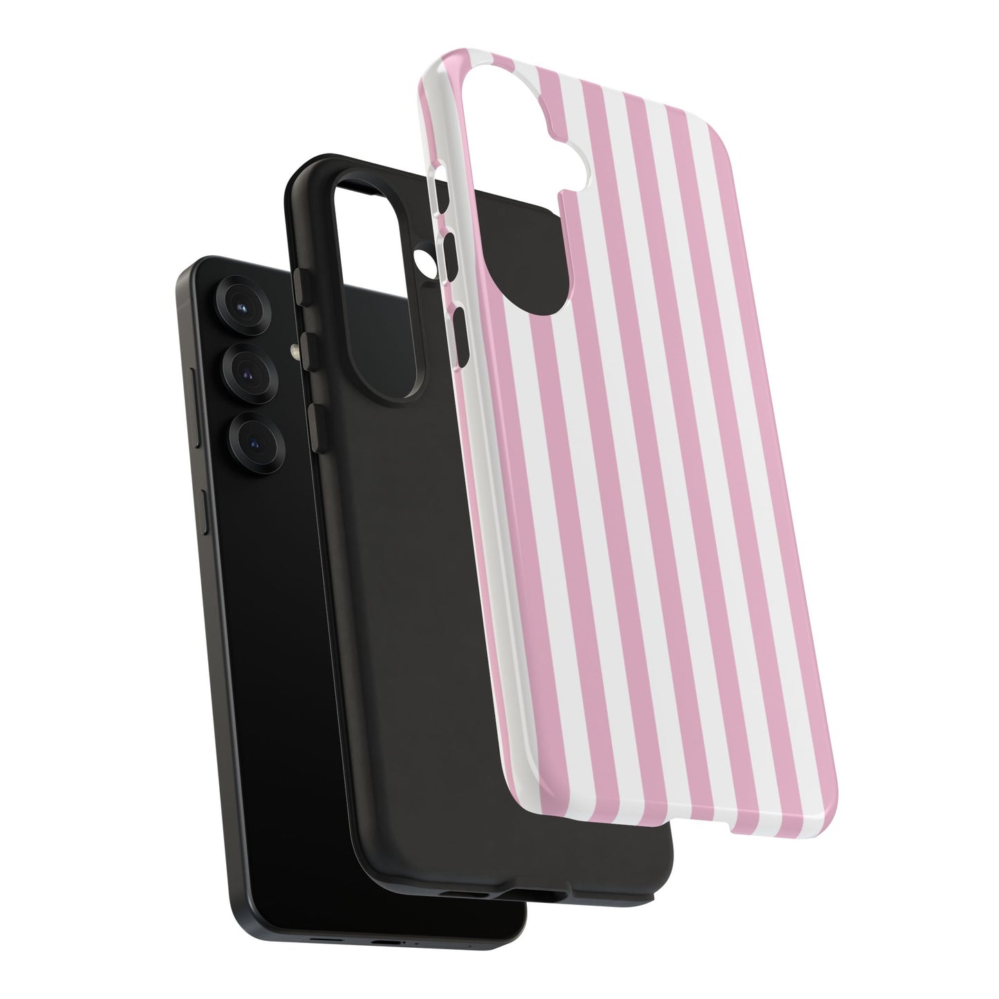 Pink Candy Stripe Phone Case – Coquette iPhone Case, Clean Aesthetic Girly Cover for iPhone & Samsung