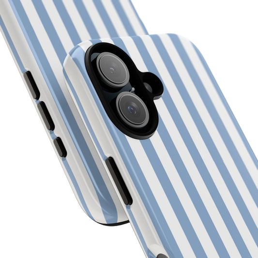 Life's a Beach Blue and White Stripe Classy Phone Case for iPhone and Samsung