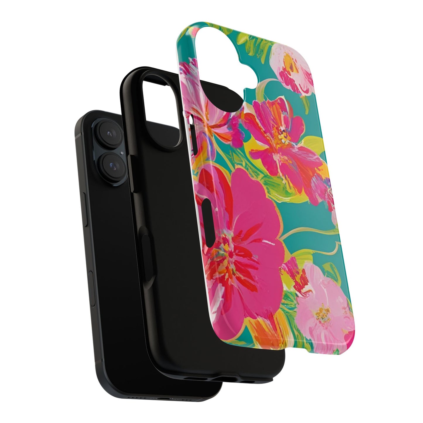 The Tropical Bloom Floral Preppy Pink Phone Case for iPhone and Samsung