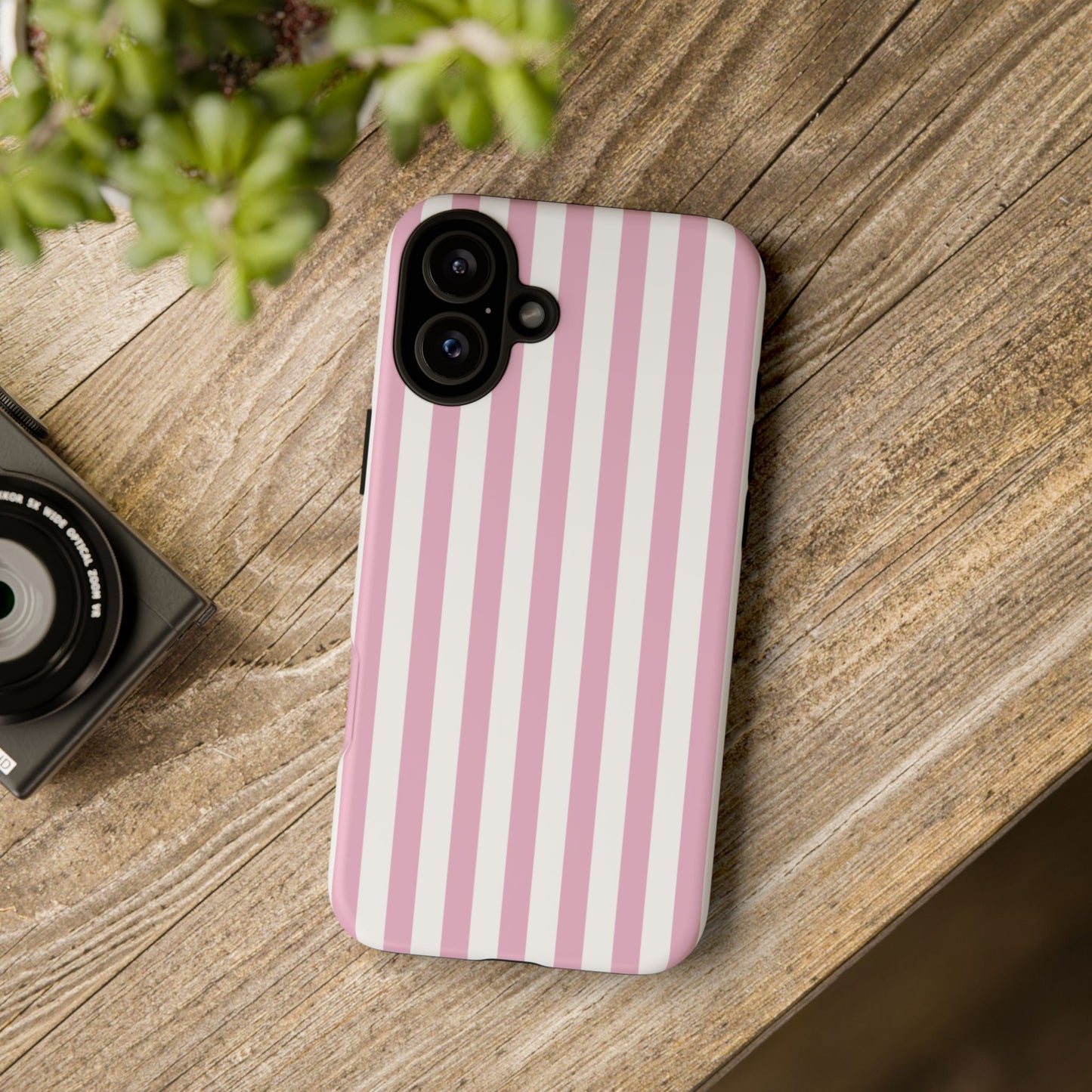 Pink Candy Stripe Phone Case – Coquette iPhone Case, Clean Aesthetic Girly Cover for iPhone & Samsung